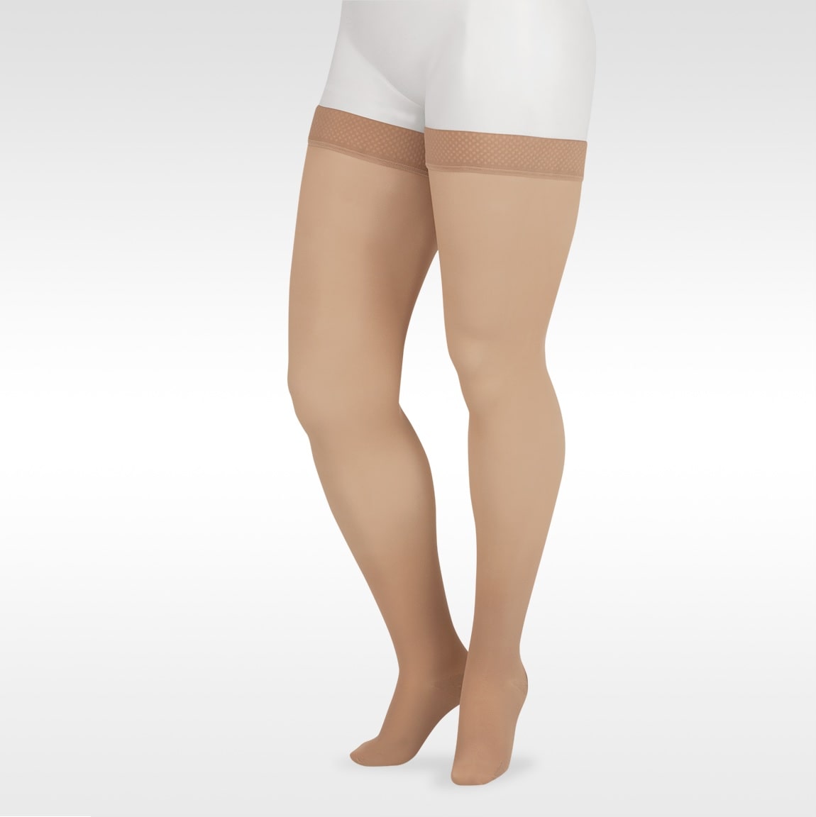 Soft Opaque, Thigh High Compression Stockings, Open Toe