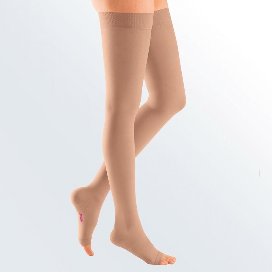Mediven Plus Thigh High Plain Top (Use with Suspendor Belt) Medical  Compression Stockings 34-36 mmHg Open Toe