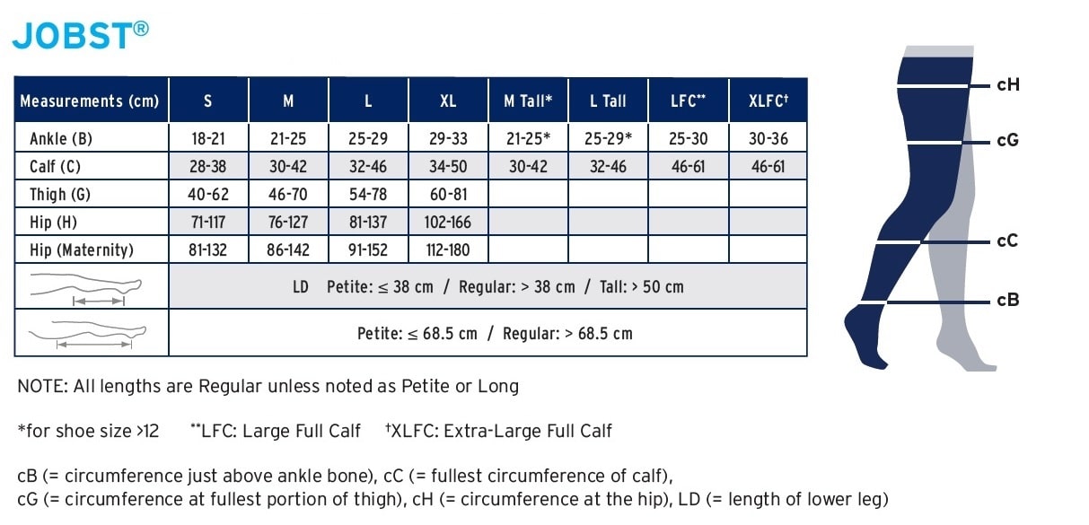  Thigh High Compression Stockings Size